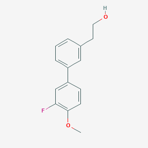 molecular formula C15H15FO2 B8000525 3-(3-Fluoro-4-methoxyphenyl)phenethyl alcohol 