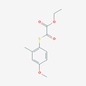 molecular formula C12H14O4S B8000537 Ethyl 2-(4-methoxy-2-methylphenyl)sulfanyl-2-oxo-acetate 