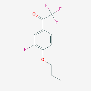 molecular formula C11H10F4O2 B8000563 3'-Fluoro-4'-n-propoxy-2,2,2-trifluoroacetophenone 