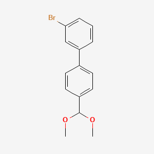 molecular formula C15H15BrO2 B8000579 3-Bromo-4'-dimethoxymethylbiphenyl 