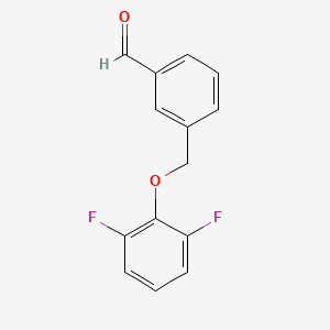 molecular formula C14H10F2O2 B8000584 3-((2,6-Difluorophenoxy)methyl)benzaldehyde 