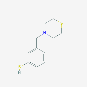 molecular formula C11H15NS2 B8000942 3-(Thiomorpholinomethyl)benzenethiol 