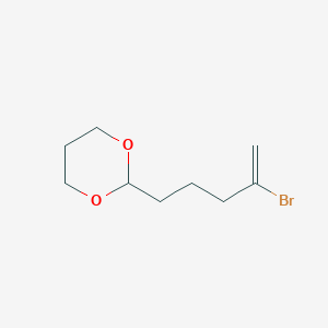 molecular formula C9H15BrO2 B8001068 2-(4-Bromo-4-pentenyl)-1,3-dioxane 