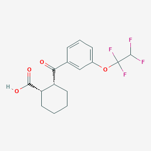 molecular formula C16H16F4O4 B8001082 cis-2-[3-(1,1,2,2-Tetrafluoroethoxy)benzoyl]cyclohexane-1-carboxylic acid 