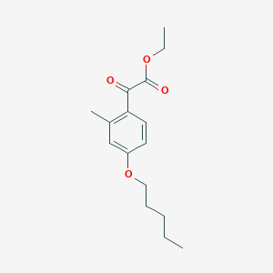 molecular formula C16H22O4 B8001145 Ethyl 2-methyl-4-n-pentoxybenzoylformate 