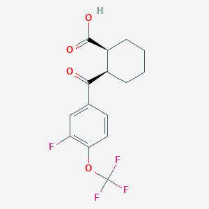cis-2-[3-Fluoro-4-(trifluoromethoxy)benzoyl]cyclohexane-1-carboxylic acid