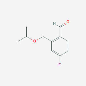 molecular formula C11H13FO2 B8001235 4-Fluoro-2-(isopropoxymethyl)benzaldehyde 