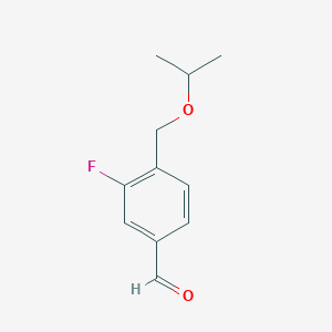 molecular formula C11H13FO2 B8001270 3-Fluoro-4-(isopropoxymethyl)benzaldehyde 