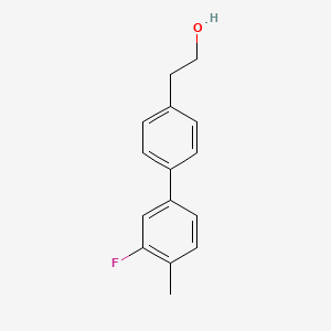 molecular formula C15H15FO B8001282 4-(3-Fluoro-4-methylphenyl)phenethyl alcohol 