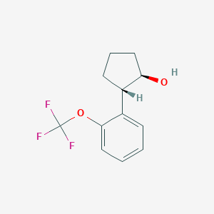 molecular formula C12H13F3O2 B8001286 (1R,2S)-2-[2-(trifluoromethoxy)phenyl]cyclopentan-1-ol 