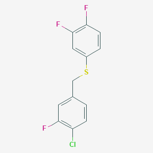 molecular formula C13H8ClF3S B8001343 (4-Chloro-3-fluorobenzyl)(3,4-difluorophenyl)sulfane CAS No. 1443314-05-3
