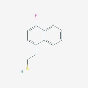 molecular formula C12H11FS B8001388 2-(4-Fluoro-1-naphthyl)ethanethiol 