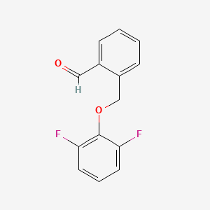 molecular formula C14H10F2O2 B8001542 2-((2,6-Difluorophenoxy)methyl)benzaldehyde 
