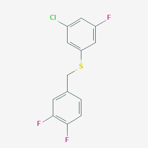 molecular formula C13H8ClF3S B8001649 (3-Chloro-5-fluorophenyl)(3,4-difluorobenzyl)sulfane 