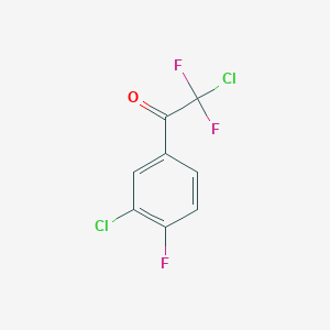 molecular formula C8H3Cl2F3O B8001673 2-Chloro-1-(3-chloro-4-fluorophenyl)-2,2-difluoroethanone 