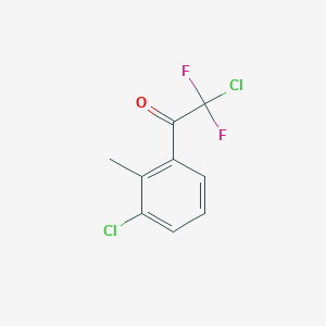 molecular formula C9H6Cl2F2O B8001727 2-Chloro-1-(3-chloro-2-methylphenyl)-2,2-difluoroethanone 