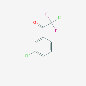 molecular formula C9H6Cl2F2O B8001728 2-Chloro-1-(3-chloro-4-methylphenyl)-2,2-difluoroethanone 