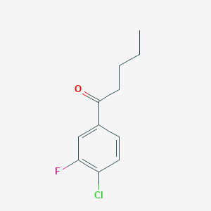 molecular formula C11H12ClFO B8001739 1-(4-Chloro-3-fluorophenyl)pentan-1-one 