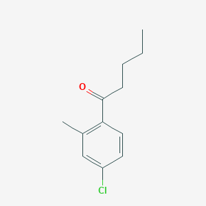 molecular formula C12H15ClO B8001746 1-(4-Chloro-2-methylphenyl)pentan-1-one 
