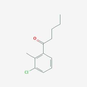 molecular formula C12H15ClO B8001747 1-(3-Chloro-2-methylphenyl)pentan-1-one 