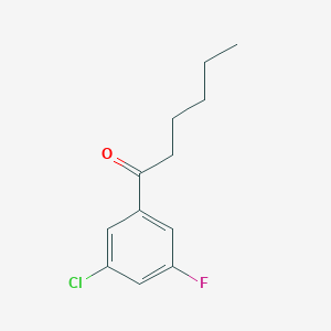 molecular formula C12H14ClFO B8001749 1-(3-Chloro-5-fluorophenyl)hexan-1-one 