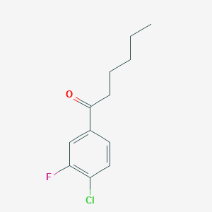molecular formula C12H14ClFO B8001754 1-(4-Chloro-3-fluorophenyl)hexan-1-one 