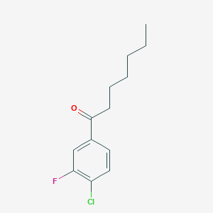 molecular formula C13H16ClFO B8001783 1-(4-Chloro-3-fluorophenyl)heptan-1-one 