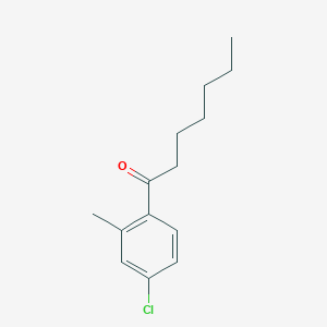 molecular formula C14H19ClO B8001788 1-(4-Chloro-2-methylphenyl)heptan-1-one 