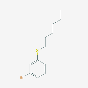 molecular formula C12H17BrS B8001831 1-Bromo-3-n-hexylthiobenzene 