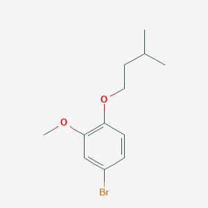 molecular formula C12H17BrO2 B8001884 4-Bromoguaiacol, 3-methylbutyl ether 