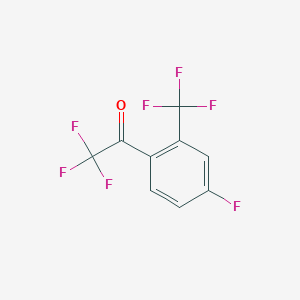 molecular formula C9H3F7O B8002125 2,2,2-Trifluoro-1-(4-fluoro-2-trifluoromethylphenyl)ethanone 