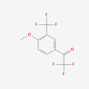 molecular formula C10H6F6O2 B8002209 2,2,2-Trifluoro-1-(4-methoxy-3-trifluoromethylphenyl)ethanone 
