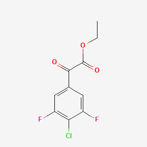molecular formula C10H7ClF2O3 B8002232 (4-Chloro-3,5-difluorophenyl)oxo-acetic acid ethyl ester 