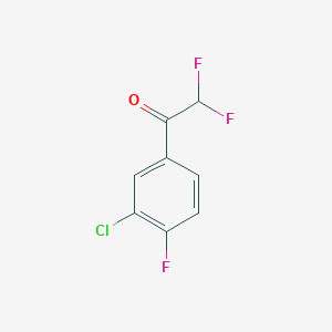 molecular formula C8H4ClF3O B8002286 1-(3-Chloro-4-fluorophenyl)-2,2-difluoroethanone 