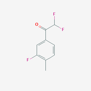 molecular formula C9H7F3O B8002313 2,2-Difluoro-1-(3-fluoro-4-methylphenyl)ethanone 
