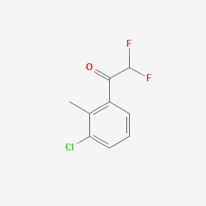 molecular formula C9H7ClF2O B8002334 1-(3-Chloro-2-methylphenyl)-2,2-difluoroethanone 