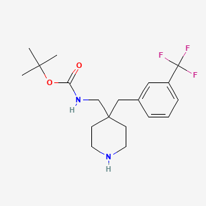 molecular formula C19H27F3N2O2 B8002673 tert-Butyl {4-[3-(trifluoromethyl)benzyl]piperidin-4-yl}methylcarbamate 