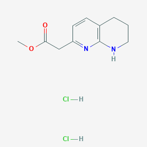 (5,6,7,8-Tetrahydro-[1,8]naphthyridin-2-YL)-acetic acid methyl ester 2hcl