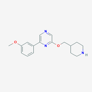 molecular formula C17H21N3O2 B8002730 2-((Piperidin-4-yl)methoxy)-6-(3-methoxyphenyl)pyrazine CAS No. 1206970-23-1