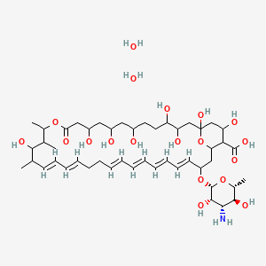 (19E,21E,25E,27E,29E,31E)-33-[(2R,3S,4S,5S,6R)-4-amino-3,5-dihydroxy-6-methyloxan-2-yl]oxy-1,3,4,7,9,11,17,37-octahydroxy-15,16,18-trimethyl-13-oxo-14,39-dioxabicyclo[33.3.1]nonatriaconta-19,21,25,27,29,31-hexaene-36-carboxylic acid;dihydrate