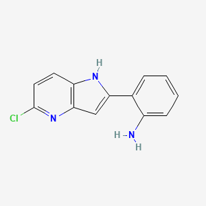 molecular formula C13H10ClN3 B8002780 2-(5-chloro-1H-pyrrolo[3,2-b]pyridin-2-yl)benzenamine 