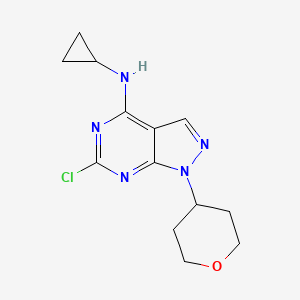 6-chloro-N-cyclopropyl-1-(tetrahydro-2H-pyran-4-yl)-1H-pyrazolo[3,4-d]pyrimidin-4-amine