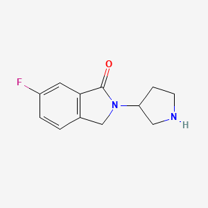 molecular formula C12H13FN2O B8002801 6-Fluoro-2-(pyrrolidin-3-yl)isoindolin-1-one 