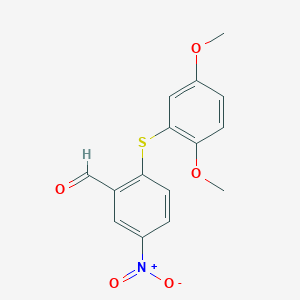 molecular formula C15H13NO5S B8002836 2-(2,5-Dimethoxyphenylthio)-5-nitrobenzaldehyde CAS No. 1147093-21-7