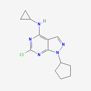molecular formula C13H16ClN5 B8002842 6-chloro-1-cyclopentyl-N-cyclopropyl-1H-pyrazolo[3,4-d]pyrimidin-4-amine CAS No. 1206970-55-9