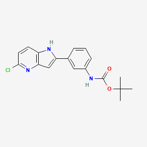 molecular formula C18H18ClN3O2 B8002853 tert-butyl 3-(5-chloro-1H-pyrrolo[3,2-b]pyridin-2-yl)phenylcarbamate CAS No. 1206970-36-6