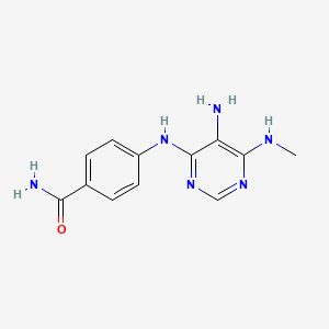 molecular formula C12H14N6O B8002860 4-(5-Amino-6-(methylamino)pyrimidin-4-ylamino)benzamide CAS No. 1206969-74-5