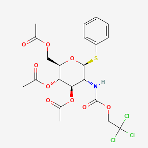 molecular formula C21H24Cl3NO9S B8002871 Phenyl 3,4,6-Tri-O-acetyl-2-deoxy-1-thio-2-(2,2,2-trichloroethoxyformamido)-beta-D-glucopyranoside 