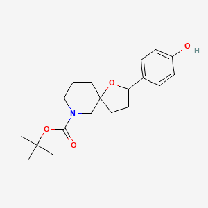 molecular formula C19H27NO4 B8002887 2-(4-Hydroxy-phenyl)-1-oxa-7-aza-spiro[4.5]decane-7-carboxylic acid tert-butyl ester CAS No. 1206970-20-8