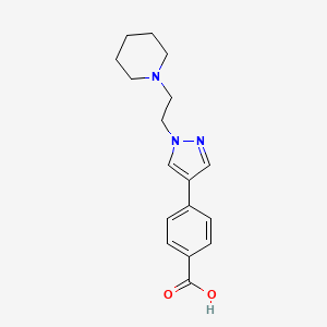 molecular formula C17H21N3O2 B8002917 4-(1-(2-(piperidin-1-yl)ethyl)-1H-pyrazol-4-yl)benzoic acid 
